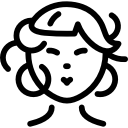 mujer con rizos icono