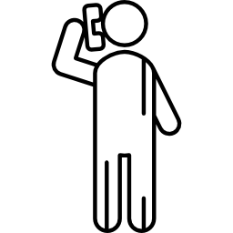 Человек с мобильным телефоном иконка