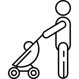 homem com carrinho de bebê Ícone