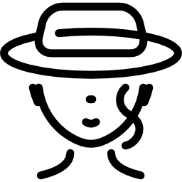 mujer con sombrero icono