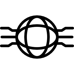 Цепь, подключенная к глобусу иконка