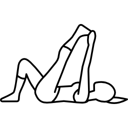 donna sdraiata sul pavimento che allunga la gamba destra icona