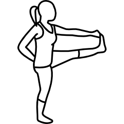 mujer estirando la pierna izquierda icono