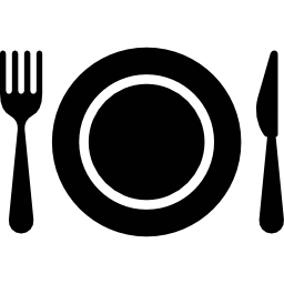 garfo e faca de prato Ícone