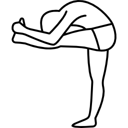 Man Stretching Left Leg and Bending Waist icon