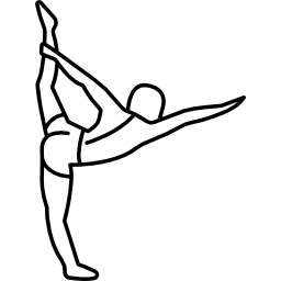 Man Standing On His Right Leg Stretching Left Leg and Right Arm icon