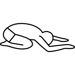 hombre de rodillas estirando los brazos en el suelo icono