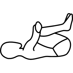 człowiek leżący na plecach z kolanami na klatce piersiowej ikona