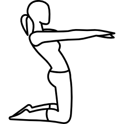 mujer de rodillas estirando los brazos icono