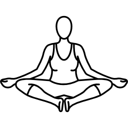 Woman On Lotus Position Front View icon
