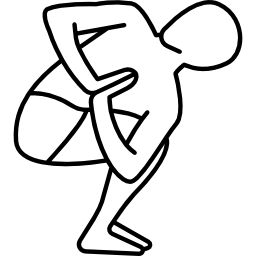 Man On Squat Position Turning Waist icon