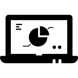 laptop con análisis icono