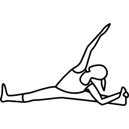 mujer estirando en el piso icono