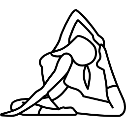 mujer estirando su cuerpo en el suelo icono