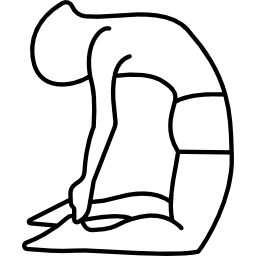 hombre de rodillas estirando hacia atrás icono