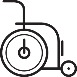 silla de ruedas orientada hacia la derecha icono