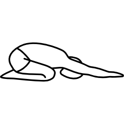 Man On His Knees Stretching Side View icon