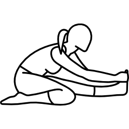 Woman Sitting On the Floor Stretching Left Leg icon