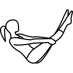 mulher flexionando corpo Ícone