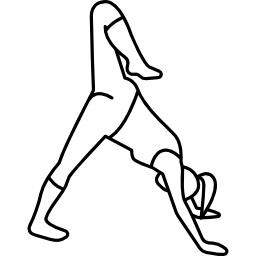 mujer con la pierna izquierda hacia arriba y flexionada icono