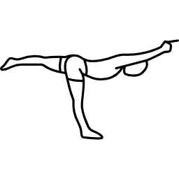 Man Standing On Right Leg Stretching Leg and Arms icon