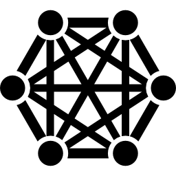 zeshoekige onderlinge verbindingen icoon
