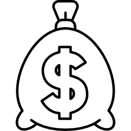 bolsa de dinero grande icono