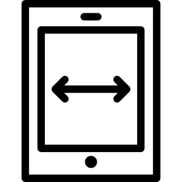 tablet met dubbele pijl icoon