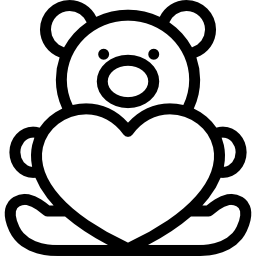 teddybeer met hart icoon
