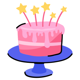 Birthday cake sticker
