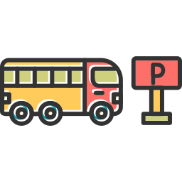 aparcamiento de autobuses icono