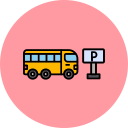 aparcamiento de autobuses icono