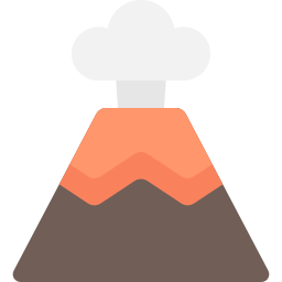 Volcano eruption icon