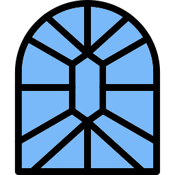 finestra con vetro temperato icona