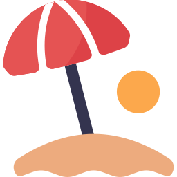 Beach umbrella icon