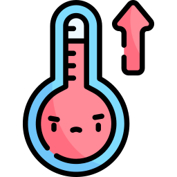 hoge temperatuur icoon