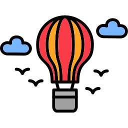 Hot air balloon icon