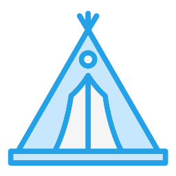 carpa para camping icono