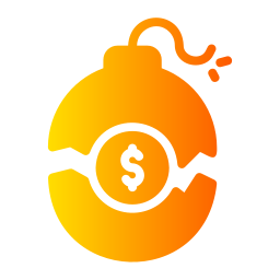 Debt bomb icon