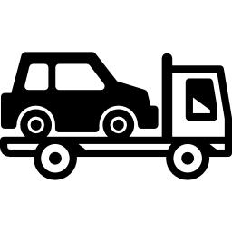 ciężarówka przewożąca samochód ikona