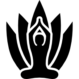 pose de yoga con fondo de loto icono