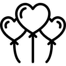 globos en forma de corazón icono