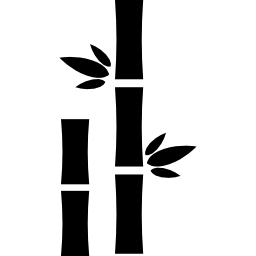 bambú con hojas icono