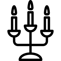 candelabro tre candele icona
