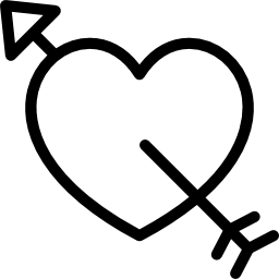 corazón con flecha icono