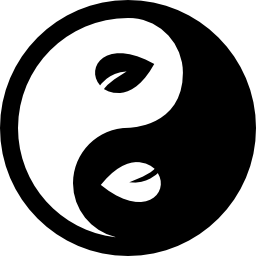 simbolo foglia yin yang icona