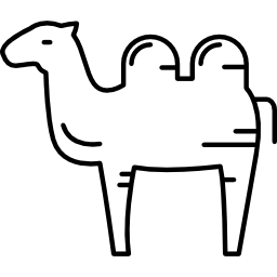 kameel die naar links kijkt icoon