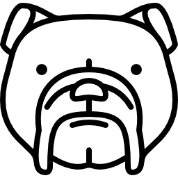 bulldog hoofd icoon