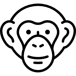 cabeza de chimpancé icono