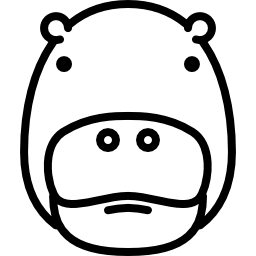 testa di ippopotamo icona